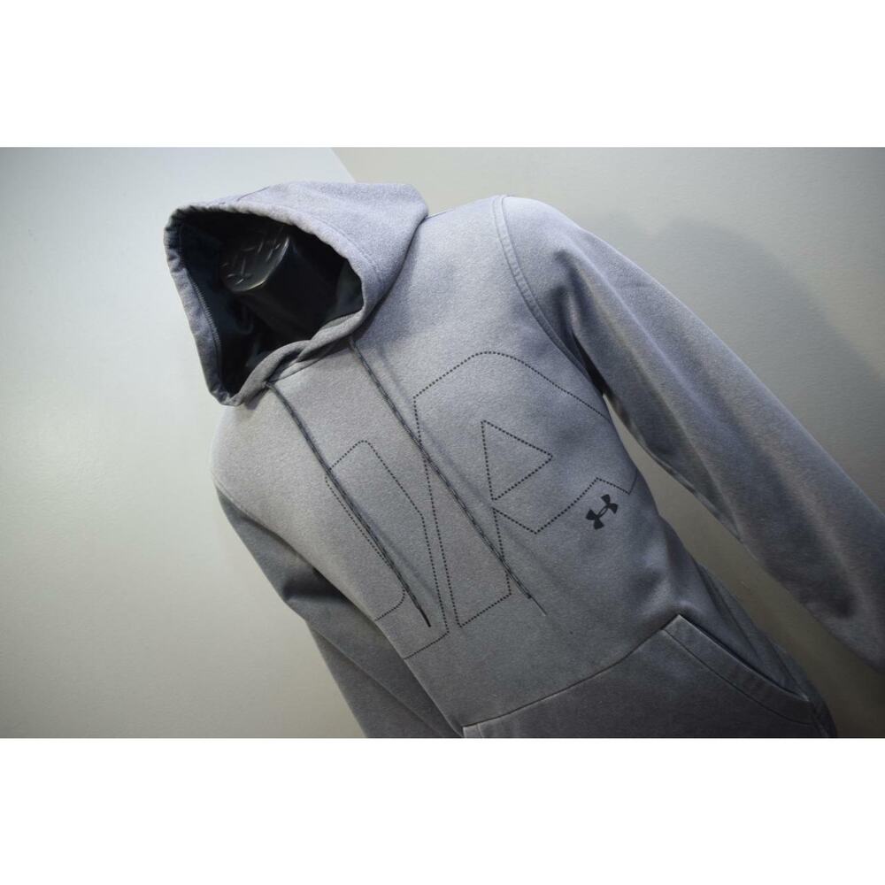 42374 Mens Under Armour ColdGear Loose Gray Fleece Hoodie Sweater Medium‎